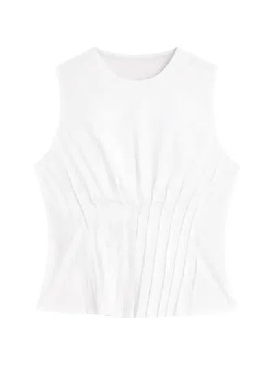 Semicouture Pleated-detail Top In White