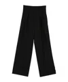 Semicouture High Waist Wide Leg Wool Blend Trousers In Black