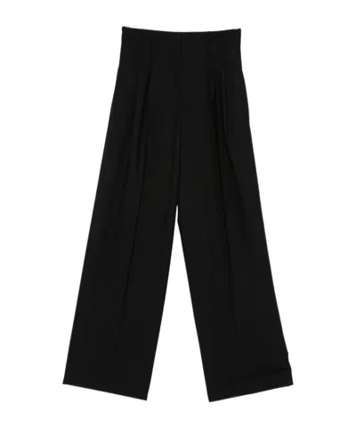 Semicouture Pleated Detail Track Pants In Black