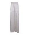 Semicouture Jhonny Wide Leg Trousers Side Pockets In White