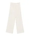 Semicouture High-waisted Wide-leg Wool Blend Trousers In White