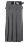 Semicouture Semi Couture Pleated Midi Skirt In Multi