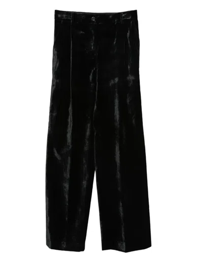 Semicouture Pleated Trousers In Black