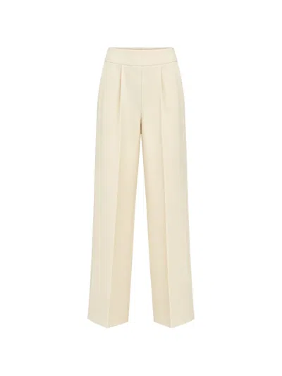 Semicouture Pleated Wide-leg Trousers In Neutral