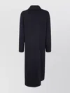 Semicouture Pocketed Sleeved Lapel Coat In Black