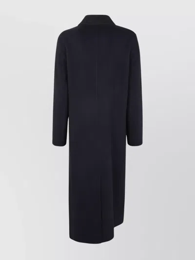 Semicouture Pocketed Sleeved Lapel Coat In Black