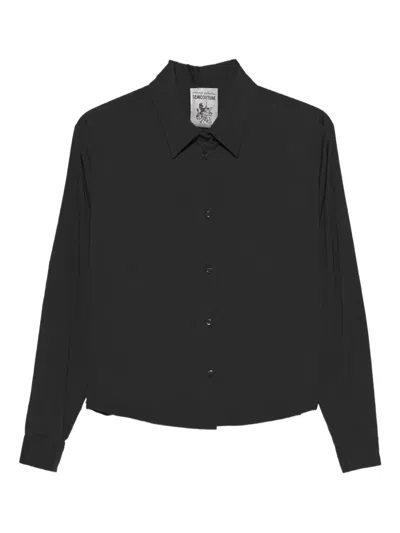 Semicouture Point-collar Cotton Shirt In Black