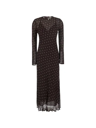 Semicouture Dress Woman Color Brown In Black