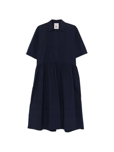 Semicouture Polo-collar Dress In Blue