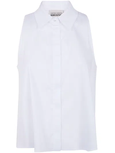 Semicouture Popeline Cotton Mini Top In White