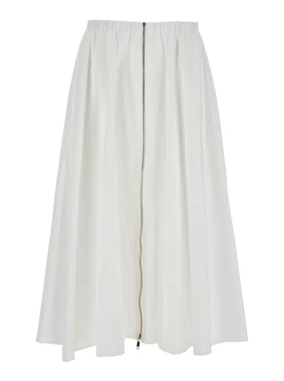 Semicouture Popeline Skirt In White