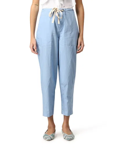Semicouture Poplin Cargo Pants In Burgundy