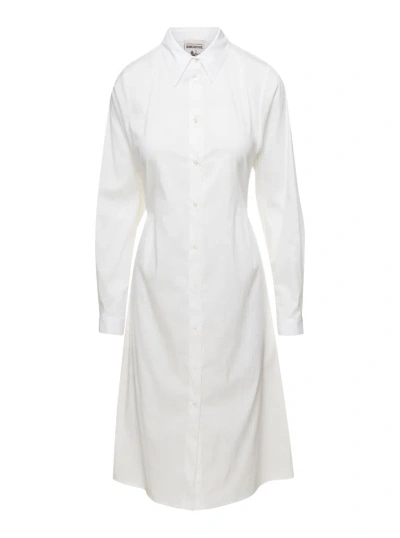 Semicouture Poplin Chemisier Dress In White