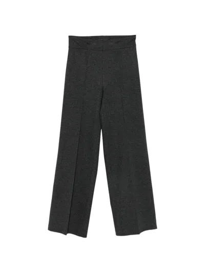 Semicouture Pressed-crease Wide-leg Trousers In Black