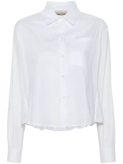Semicouture Puffball-hem Shirt In 白色