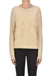 Semicouture Pullover With Front Pockets In Beige