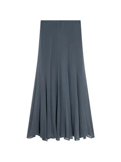 Semicouture Rachelle Panelled Flared Maxi Skirt In Grey