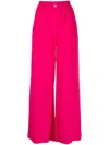 Semicouture Elasticated-waist Wide-leg Trousers In Fuchsia