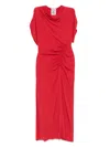 Semicouture Semi Couture Mid-calf Dress With Gathered Waist Detail