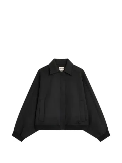 Semicouture Renie Concealed-fastening Bomber Jacket In Black