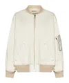 Semicouture Rosaline Twill Bomber Jacket In White