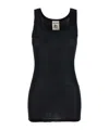 Semicouture Black Sleeveless Top With U-neck In Viscose Woman In Black