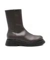 Semicouture Woman Ankle Boots Dark Brown Size 8 Leather In Black