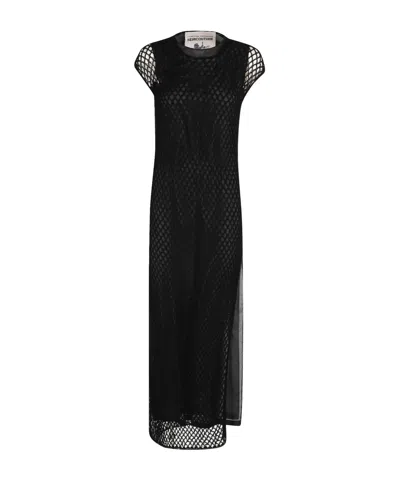 Semicouture Round Neck Dress In Black