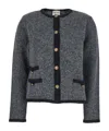 Semicouture Round-neck Long-sleeve Knitted Sweater In Black