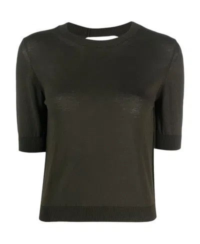 Semicouture Round Neck Sweater In Green