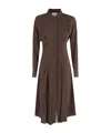 Semicouture Ruffled Button Dress In Brown