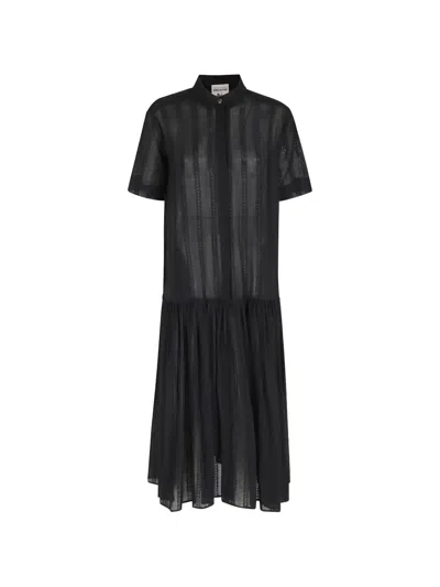 Semicouture Ruffled Dress In Black