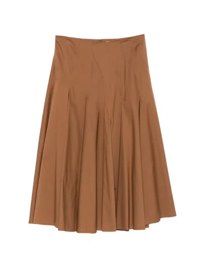 Semicouture Sabella Pleated Skirt In Brown