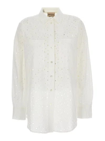 Semicouture San Gallo Oversize Shirt In White
