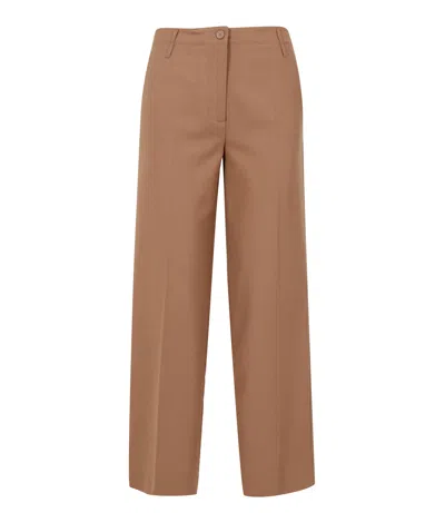 Semicouture Trousers Sand In Brown
