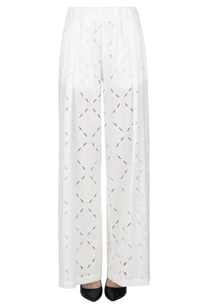 Semicouture Sangallo Lace Trousers In Brown
