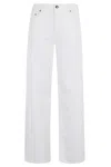 Semicouture Sarah Wide-leg White Jeans With Branded Detailing