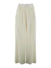Semicouture Semi Couture Wide-leg Satin Pants With Comfortable Elastic Waistband In White