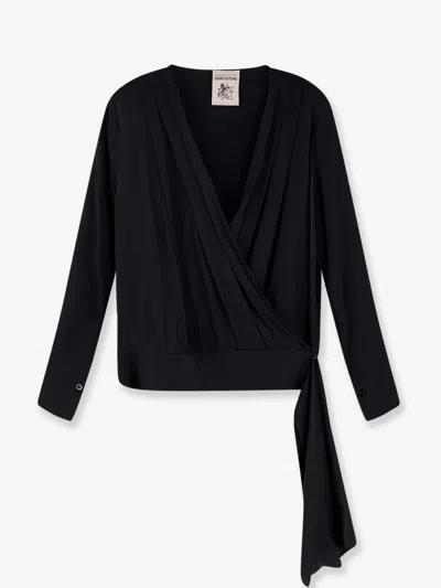 Semicouture Satin Shirt In Black