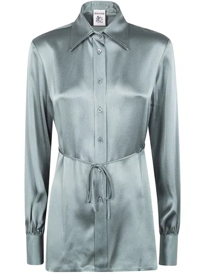 Semicouture Satin Shirt Clothing In Green