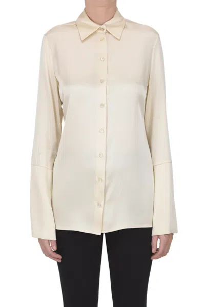 Semicouture Satin Shirt In Cream