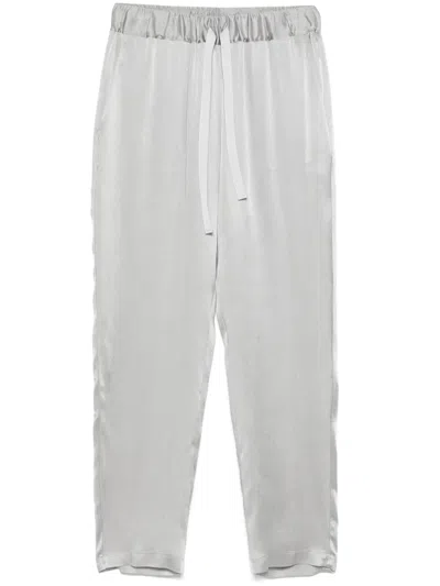 Semicouture Satin Trousers In Grey
