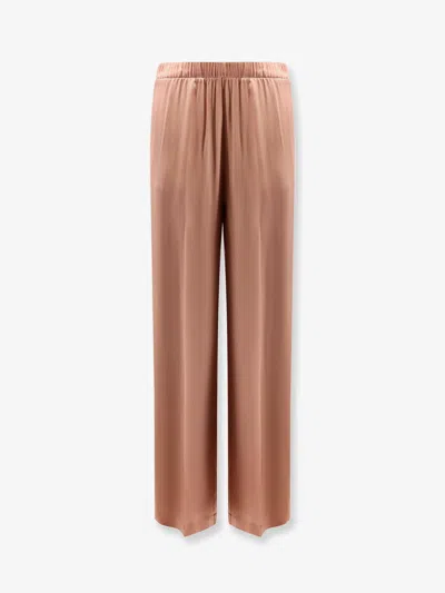 Semicouture Satin Trousers In Brown