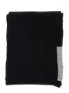Semicouture Black Scarf With Contrasting Detail In Wool Woman In Black