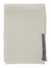 Semicouture White Scarf With Contrasting Detail In White