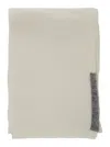 Semicouture White Scarf With Contrasting Detail In White