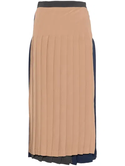 Semicouture Selenee Midi Skirt In Neutrals