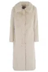 Semicouture Long Sleeves With Fur Side Pockets In Neutral