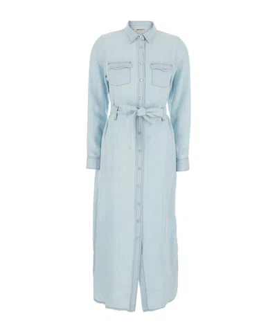 Semicouture Semi Couture Artemia Long Dress With Belt In Blue