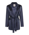 Semicouture Semi Couture Christiana Satin-finish Blazer In Blue
